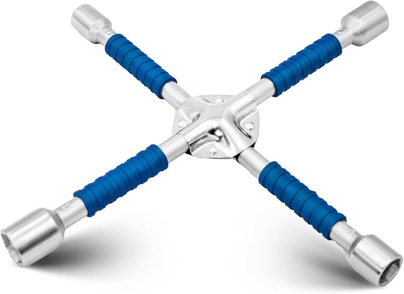 ETERNA Professional 14" Four Way Lug Wrench, Car Wheel Lug Nut Cross Wrench, Universal Heavy Duty Socket Spanner,Carbon Steel Car Tire Repair Tool - Image 1